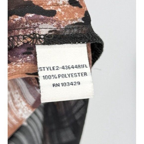 Caffe Marrakesh‎ Black Striped Chiffon Button Tie Front Blouse Size M Preppy - Picture 8 of 11